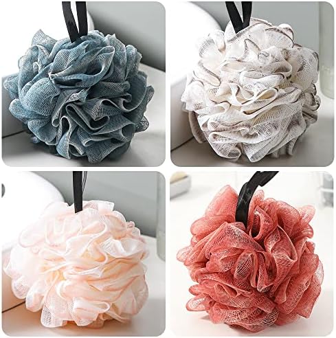10 Pack Loofah Bath Sponge Luffa, Exfoliating Shower Pouf Balls for Women,Men,Scrubber Cleaning Loofah Bathing Accessories