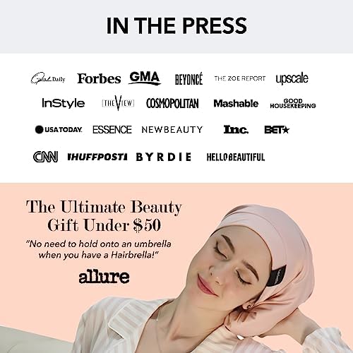 Hairbrella Satin Lined Adjustable Sleep Cap - Sleeping Caps for Women to Protect Hair, Satin Band Edge, Silk Bonnet