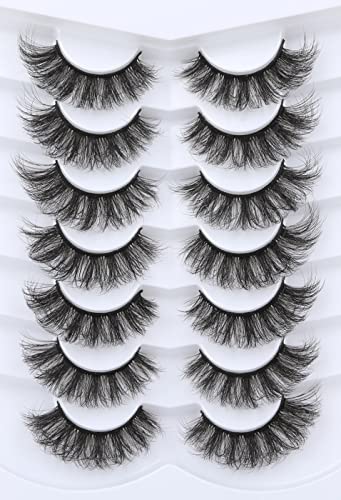 False Eyelashes Volume Faux Mink Lashes 18mm Wispy Lashes Cat Eye Flowers Strip Lashes Pack by Kiromiro