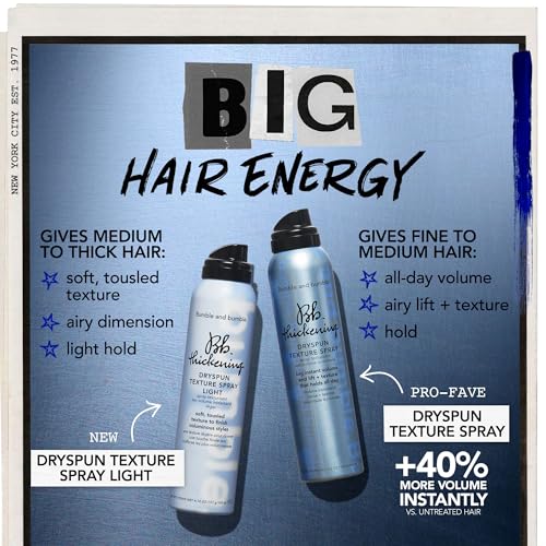 Bumble and bumble. Thickening Dryspun Texture Spray Light | For Soft Texture + Light Hold | Curly, Wavy, Straight