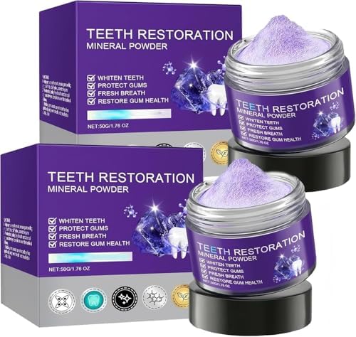 2 Pcs Teeth Restoration Mineral Powder Mineral whitening for Freshen Breath Whitening Natural Teethrestoration Powder Effective in Strengthening and Gums