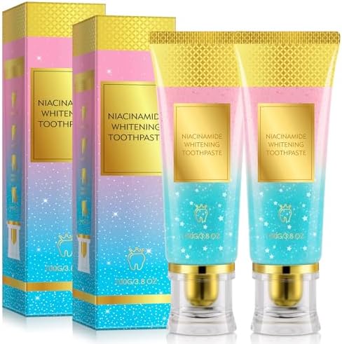 2Pack Niacinamide Whitening Toothpaste,Gum Repair, Effectively Whitens Teeth, Protects Tooth Enamel, Effectively Whitens Teeth, Protects Tooth Enamel,Freshens Breath 24 Hours