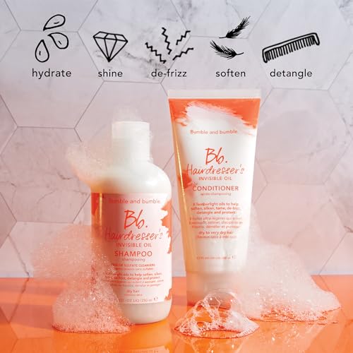 Bumble and bumble. Hairdresser's Invisible Oil Hydrating Conditioner | Hydrating, Anti Frizz, Shine, Color Safe | Curly, Wavy, Straight | With Argan, Grapeseed + Coconut Oil