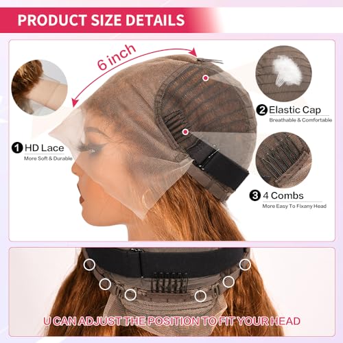 30 Inch Honey Blonde Ombre Lace Front Wig Human Hair 13x6 HD Lace Front Wig 4/27 Highlight Ombre Body Wave Lace Frontal Glueless Wigs Pre Plucked with Baby Hair