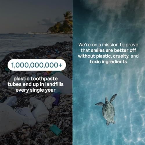 HUPPY Toothpaste Tablets, Nano Hydroxyapatite - Natural Whitening, Fluoride Free and Remineralizing - Travel Tabs, Charcoal Flavor, 62 Count