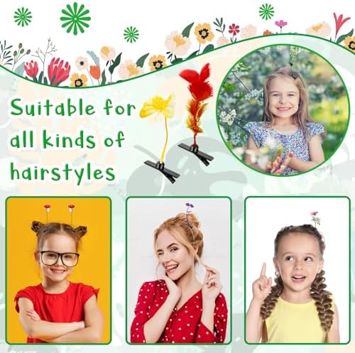 100 Pieces Bean Sprout Hair Clips,Mixed Style Plant Hairpins,Funny Plant Hairpins Hair Accessories for Women,Girls,Kids,Home Party,School