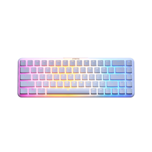 Fnatic STREAK65 LP | White | Compact RGB Gaming Mechanical Keyboard Speed Switches | PBT Doubleshot Keycaps | 65% Layout (60 65 Percent) Low Profile Esports Keyboard (US ANSI Layout, QWERTY)