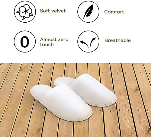 10PCS Unisex Guest Disposable Slippers, SPA Cotton Slipper, Hotel Bath Slippers Disposable, Travel Bulk Guest House Slipper for Shoeless Home, Travel, Hotel or Commercial