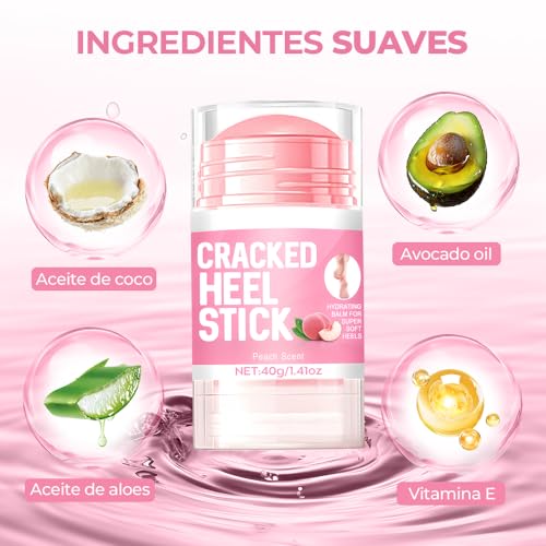 Hydrating and Anti-Cracking Foot Cream, 2025 Upgraded Smooth Steps Foot Therapy Balm, Foot Cream for Dry Cracked Heels and Feet Women Men (Peach, 40g)