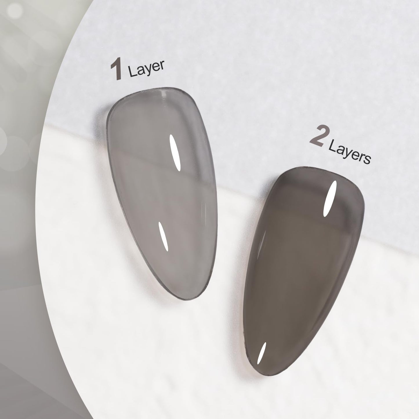 GAOY Jelly Nude Black Gel Nail Polish, 16ml Sheer Neutral Translucent Soak Off Gel Polish, UV Light Cure for Nail Art DIY, 1724 Smoked Glass