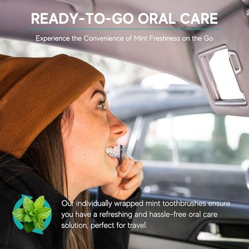 160 Prepasted Disposable Toothbrushes Individually Wrapped - Single Use Pre Pasted Disposable Toothbrushes with Toothpaste Built In - Waterless Toothbrush for Travel, Airbnb Guests, Hotel, & Camping