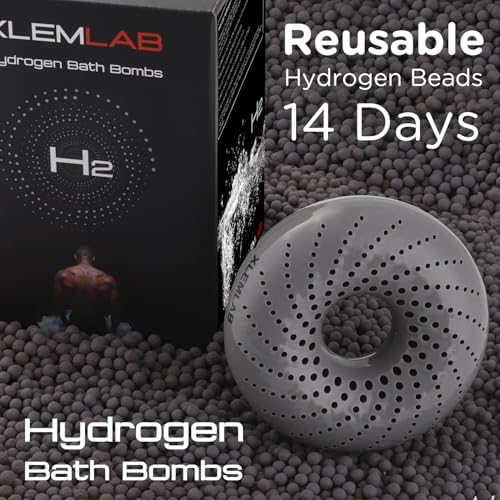 Hydrogen Bath Bombs for Men, Hydrogen Bath Soak, H2 Water for Sport Fitness Enthusiast, Refreshes Body Mind Skin Hydration Anti-Aging 4 Packs Gray