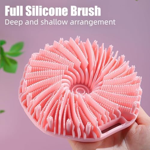 2Pcs Silicone Body Scrubber, Exfoliating Body Scrubber for Sensitive Skin, Silicone Scrubber Body, Silicones Body Brush for Showering, Charcoal