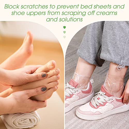 1500 Pcs Disposable Plastic Foot Covers for Feet Paraffin Bath Liners for Foot Pedicure Foot Moisturizing Socks Spa Feet Care Hot Wax Therapy Booties Bags Covers with Stickers for Snug Closure
