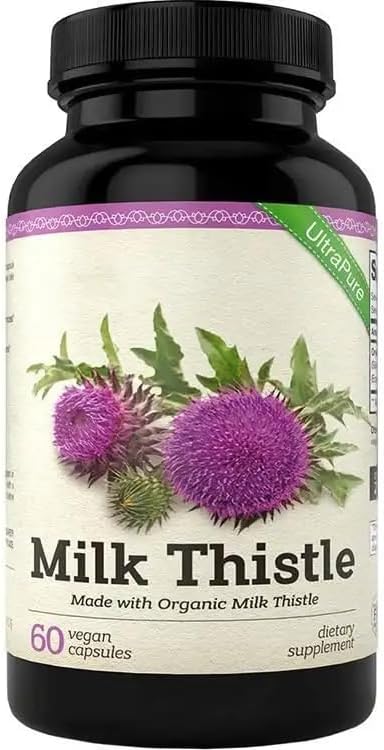500 mg Milk Thistle Supplement for Liver Health Support-Detox & Cleanse Formula, 60 Capsules Natural Herbal Support for Digestive Wellness and Liver Care. (Packaging May Vary).