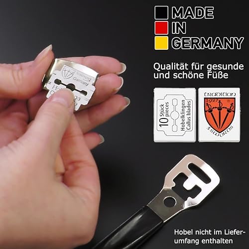 3 Swords Germany - 100 (10x10) Pieces Replacement Refill Blades for Callus Remover - Made in Solingen Germany