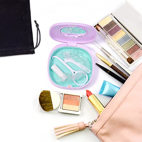 2 Pack Retainer Case with Vent Holes, stocking stuffers for gift women men,Compatible with Invisalign,Night Guards,and Mouth Guards Case - Includes Storage Bag,Slim Aligner Remover Tool