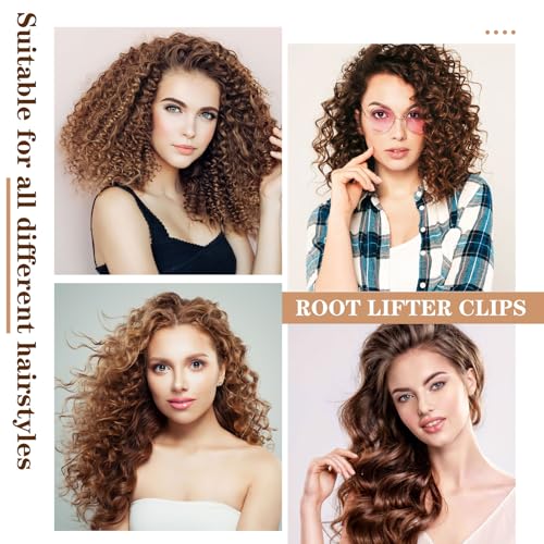 10Pcs Root Lifting Hair Clips for Thick & Thin Hair, Roller Jaw Volume Curly Hair Claw, No Crease Hair Root Lifting Clips for Natural Volume Curls