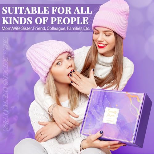 Birthday Gifts for Women Self Care Gifts Get Well Soon Gifts, Lavender Relaxing Spa Gifts Basket Care Package w/ Flannel Blanket 40 oz Tumbler, Unique Mothers Day Gifts for Mom Her Friend Sister Wife