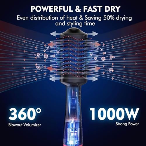 2024 New 4 in 1 Styling Tools Blow Dryer With Aluminum Sheet Oval Barrel, Hair Dryer and Styler Volumizer, Hot Air Brush Straightener for All Hair Types