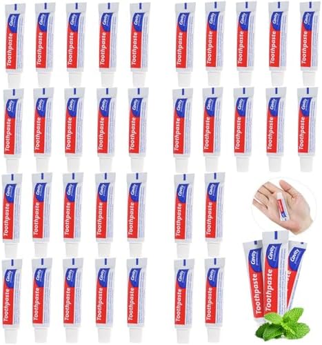 100 Tubes Bulk Travel Size Toothpaste,0.176 oz Extra Small Toothpastes Travel Size Bulk Mint Mini Disposable Toothpaste for Hotel,Guests,Homeless,Charity(Too Small, Only Good for Single Use)