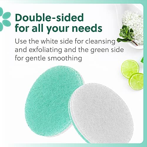 Impresa Double Sided Body Sponge - Scrub Sponge 6 Count White & Blue Puff Pads - Buff Puff Style Exfoliating Pads for Dead Skin & Dirt Removal