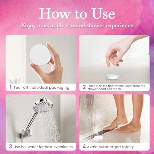 40PCS Shower Steamers Aromatherapy for Women or Men, 10 Scents Organic Shower Bombs, Relaxation with Organic Essential Oils, Birthday Self Care Gift for Women 1 Set