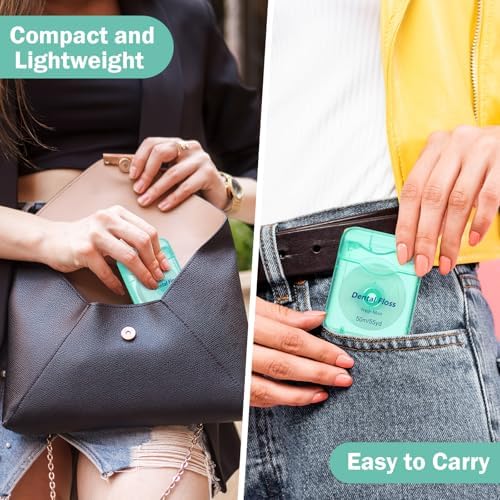 Honeydak 150 Pack Dental Floss Bulk Mint Flavored Floss 50m Each Travel Dental Floss Oral Care for Teeth and Gum Protection(Green)