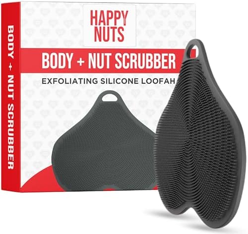 HAPPY NUTS Silicone Body Scrubber, Exfoliating Body Scrubber for Sensitive Skin, Sustainable Shower Scrubber for Body, Silicone Body Brush for Showering (1 Pack, Scrubber)