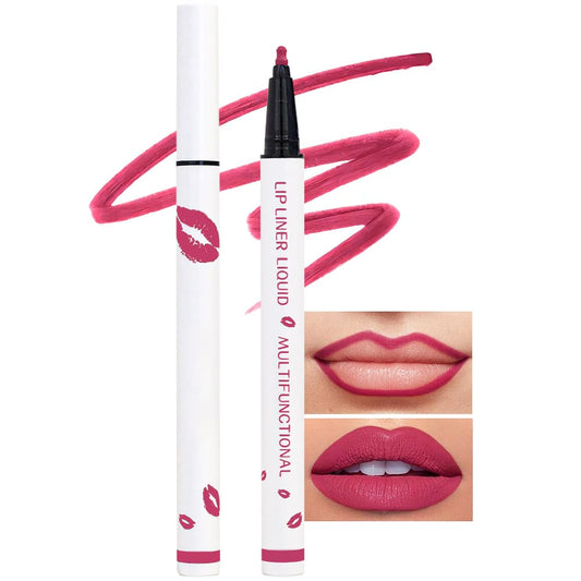 Kaely Pink Longwear Liquid Lip Liner Waterproof, 24 Hour Long Lasting Lip Liner Stain Peel Off Marker Pen, 2-in-1 Matte Semi Permanent Lipliner & Lipstick, Vegan & Cruelty-Free, 02