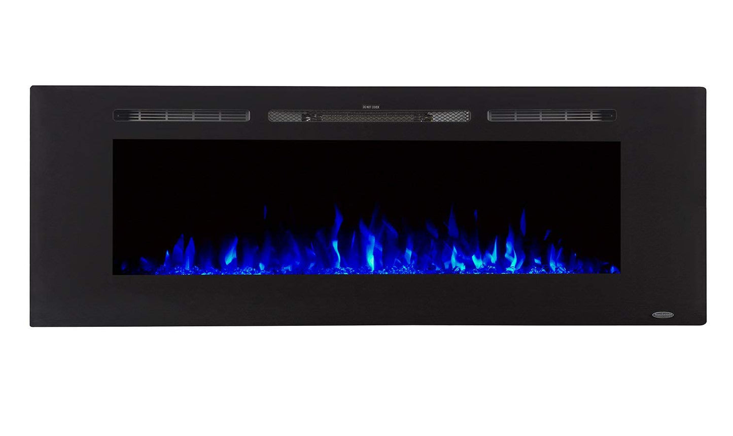 Touchstone Smart Electric Fireplace-The Sideline 60" Wide-in Wall Recessed - 30 Realistic Ember Color/Flame Options - 1,500W Heater w/Thermostat - Log & Crystal Hearth Options - Alexa/WiFi Enabled