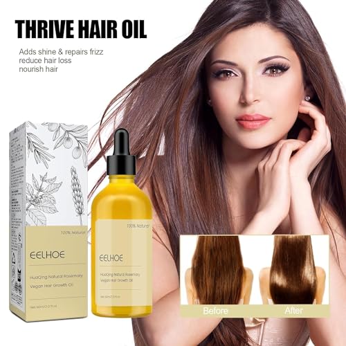 180 ML Eelhoe Hair Growth Oil, Carvenchi Natural Hair Growth Organic Rosemary Oil for Dry Damaged Hair and Growth Thin Hair.