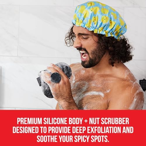 HAPPY NUTS Silicone Body Scrubber, Exfoliating Body Scrubber for Sensitive Skin, Sustainable Shower Scrubber for Body, Silicone Body Brush for Showering (1 Pack, Scrubber)