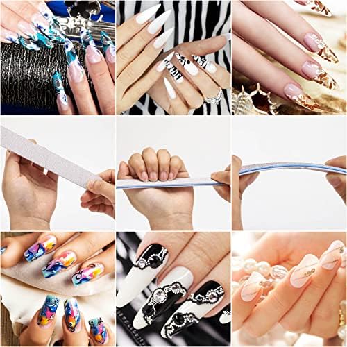 50pcs 80/80 Grit Nail Files Acrylic Nails Emery Boards File Professional Nail Art Tools for Home,Salon,Strong,Double Sided
