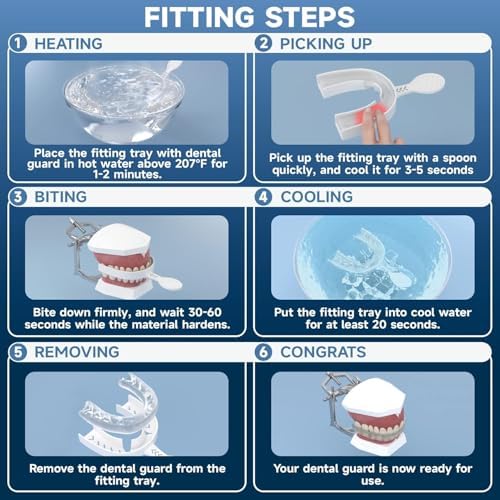 2 Pack Upgraded Night Guards for Teeth Grinding and Clenching, Standard Size, Professional Mouth Guard with Fitting Tray for Adults & Teens, Comfortable Solution for Clenching