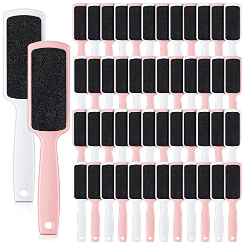 30 Pcs Foot File Dead Skin Foot Scrubber Remover Pedicure Double Sided Callus Heel Foot Scraper Professional Foot Exfoliator Feet Rasp for Smoothing Hard Rough Skin Kit, Pink, White, 7.87 x 1.77 Inch