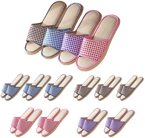 10 Pairs Washable House Slippers for Guests,Disposable Slippers for Guests,Breathable Open Toe Indoor Slipper,Spa Slipper for Guests,Home,Bedroom,Hotel,Travel,Unisex Universal Size(6 Large Size+4