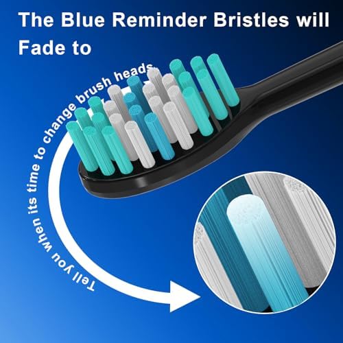 12 Pack Replacement Toothbrush Heads for AquaSonic Black Series & Pro/Vibe Series/Duo Series Pro - Compatible with AquaSonic Electric Toothbrush, Dupont Bristles with Cover-Black