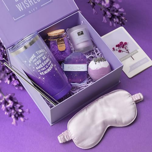 Birthday Gifts for Women, Happy Bath Set Relaxing Spa Gift Baskets Ideal for Her, Mother's Day Gifts Unique Gift for Mom Sister Friend Wife Coworker Teacher Nurse Who Have Everything