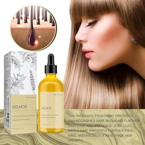 180 ML Eelhoe Hair Growth Oil, Carvenchi Natural Hair Growth Organic Rosemary Oil for Dry Damaged Hair and Growth Thin Hair.