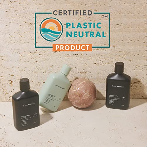 Blind Barber Lemongrass Tea Daily Clarifying Shampoo for Men - Mens Sulfate-Free Hair Thickening Shampoo with Minty Scent - Deep Cleansing + Hair Wash Removes Build-Up (12 Oz)
