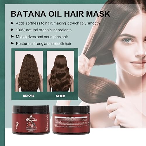 100% Natural Raw Organic Batana Oil Sulfate-Free Complete Hair Growth , Anti-Hair Loss & Repair System Kit – Shampoo, Conditioner, Hair Mask, & Leave-In Spray | Thickness & Prevents Loss for Men Women