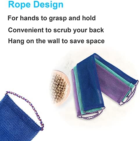 3 PCS African Exfoliating Net,African Net Sponge,Exfoliating Body Scrubber Back Scrubber for Shower,Exfoliating Washcloth African Net Bath Sponge Exfoliating Net for Men Women Daily Shower Bathing