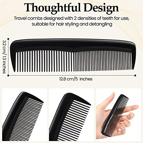 150 Pieces Hair Combs Bulk Black Plastic Pocket Hair Combs 5 Inch Fine and Wide Tooth for Women and Men, Hotel, Travel, Charity, Homeless, Nursing Home