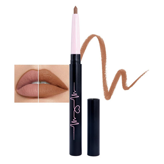 1PCS Retractable Lip Liner Pencils, Brown Matte, High Pigmented Natural Lip Makeup Pencils, Non-transfer, Waterproof, Long-lasting Quick-Drying Lipstick Pencil , Not Easy to Fade Lip Gloss Pen. 02