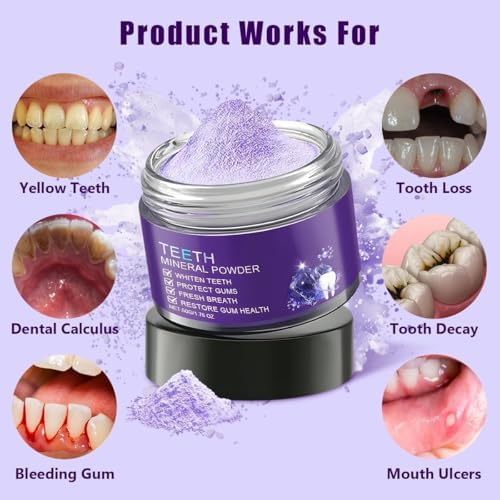 2 Pcs Teeth Restoration Mineral Powder Mineral whitening for Freshen Breath Whitening Natural Teethrestoration Powder Effective in Strengthening and Gums