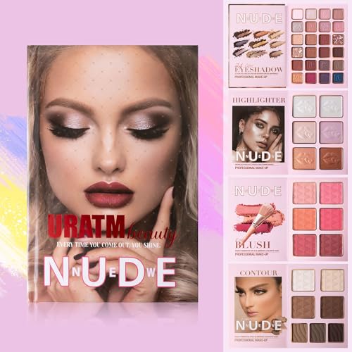 4-Layer Multi - Functional Beauty Book Kit- Style Makeup Palette Ingeniously Combines Eyeshadows, Blushes, Highlighters, Contour Powders In One,Best Choice for A Gift for Women (U137A)