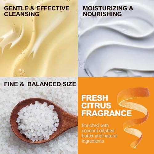 Body & Earth Gift Baskets for Men Bath Set Citrus Scented Bath and Body Gift Set with Body Lotion, Face Wash, Shower Gel, Bubble Bath, Loofah, Birthday Gifts