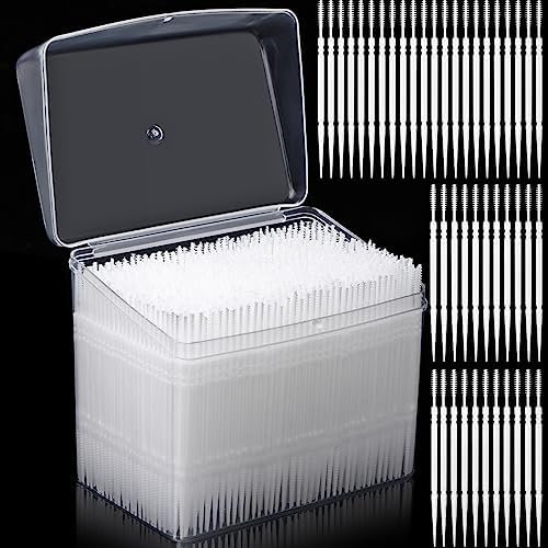 1100Pcs Dental Picks Plastic Toothpick Oral Hygiene 2 Way Interdental Brush Stick
