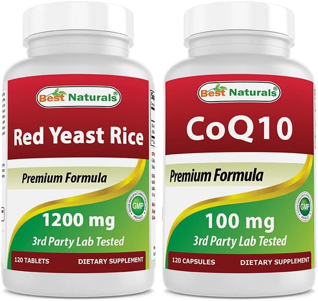 Best Naturals Red Yeast Rice Cholesterol Support 1200 mg & COQ10 100 mg